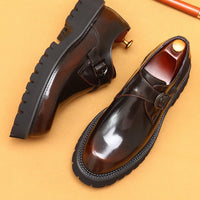Men's Oxford & Derby - British Genuine Leather Shoes, Thick Sole, Elegant Business & Casual