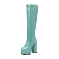 Bottes Femme Grande Taille à Talon Épais et Plateforme – FANAN AYY-A8-13 | Bottes Genou Élégantes & Sexy Automne