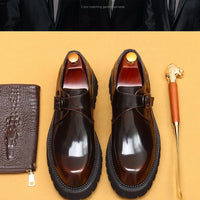 Men's Oxford & Derby - British Genuine Leather Shoes, Thick Sole, Elegant Business & Casual