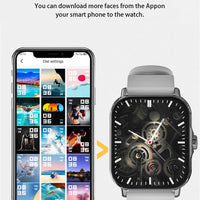 Montre connectée LAXASFIT 1,73” – Smartwatch unisexe avec cadrans personnalisables, suivi santé, Bluetooth, appels et notifications, compatible Android & iOS