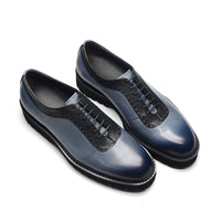 Chaussures Oxford Homme Élégantes en Cuir Véritable – Talon Réhaussant, Bout Rond, Style Bureau et Casual