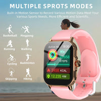 Montre connectée LAXASFIT 1,73” – Smartwatch unisexe avec cadrans personnalisables, suivi santé, Bluetooth, appels et notifications, compatible Android & iOS