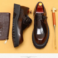 Men's Oxford & Derby - British Genuine Leather Shoes, Thick Sole, Elegant Business & Casual