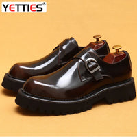 Men's Oxford & Derby - British Genuine Leather Shoes, Thick Sole, Elegant Business & Casual
