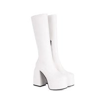 Bottes Femme Hautes à Plateforme – Talon Ultra Haut 13 cm, Bout Rond, Style Sexy Hiver | Cdwkckrcyy C-7-2
