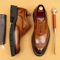 "Oxford Classico – Chaussures Homme en Cuir Véritable 4 cm Élégance Britannique"