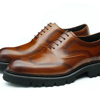 "Oxford Classico – Chaussures Homme en Cuir Véritable 4 cm Élégance Britannique"