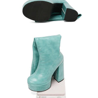 Bottes Femme Grande Taille à Talon Épais et Plateforme – FANAN AYY-A8-13 | Bottes Genou Élégantes & Sexy Automne