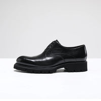 "Chaussures Homme Printemps & Automne – Richelieu en Cuir Véritable à Semelle Épaisse, Élégance Business & Casual
