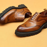 "Oxford Classico – Chaussures Homme en Cuir Véritable 4 cm Élégance Britannique"