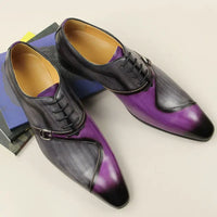 YAOLIDA Men's Shoes - Genuine Leather Oxford with Side Buckle