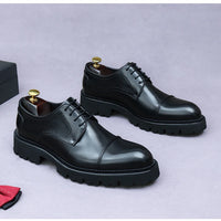 XXCZDOU, Chaussures Homme Rétro 2025 – Cuir Véritable de Luxe, Handmade, Style Britannique Élégant, Plateforme Confortable – Idéal Mariage & Soirée
