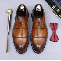 XXCZDOU, Chaussures Homme Rétro 2025 – Cuir Véritable de Luxe, Handmade, Style Britannique Élégant, Plateforme Confortable – Idéal Mariage & Soirée
