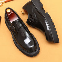 Men's Oxford & Derby - British Genuine Leather Shoes, Thick Sole, Elegant Business & Casual