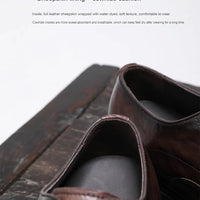 "Chaussures Homme Printemps & Automne – Richelieu en Cuir Véritable à Semelle Épaisse, Élégance Business & Casual