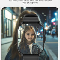 Montre connectée LAXASFIT 1,73” – Smartwatch unisexe avec cadrans personnalisables, suivi santé, Bluetooth, appels et notifications, compatible Android & iOS