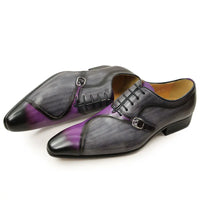 YAOLIDA Men's Shoes - Genuine Leather Oxford with Side Buckle