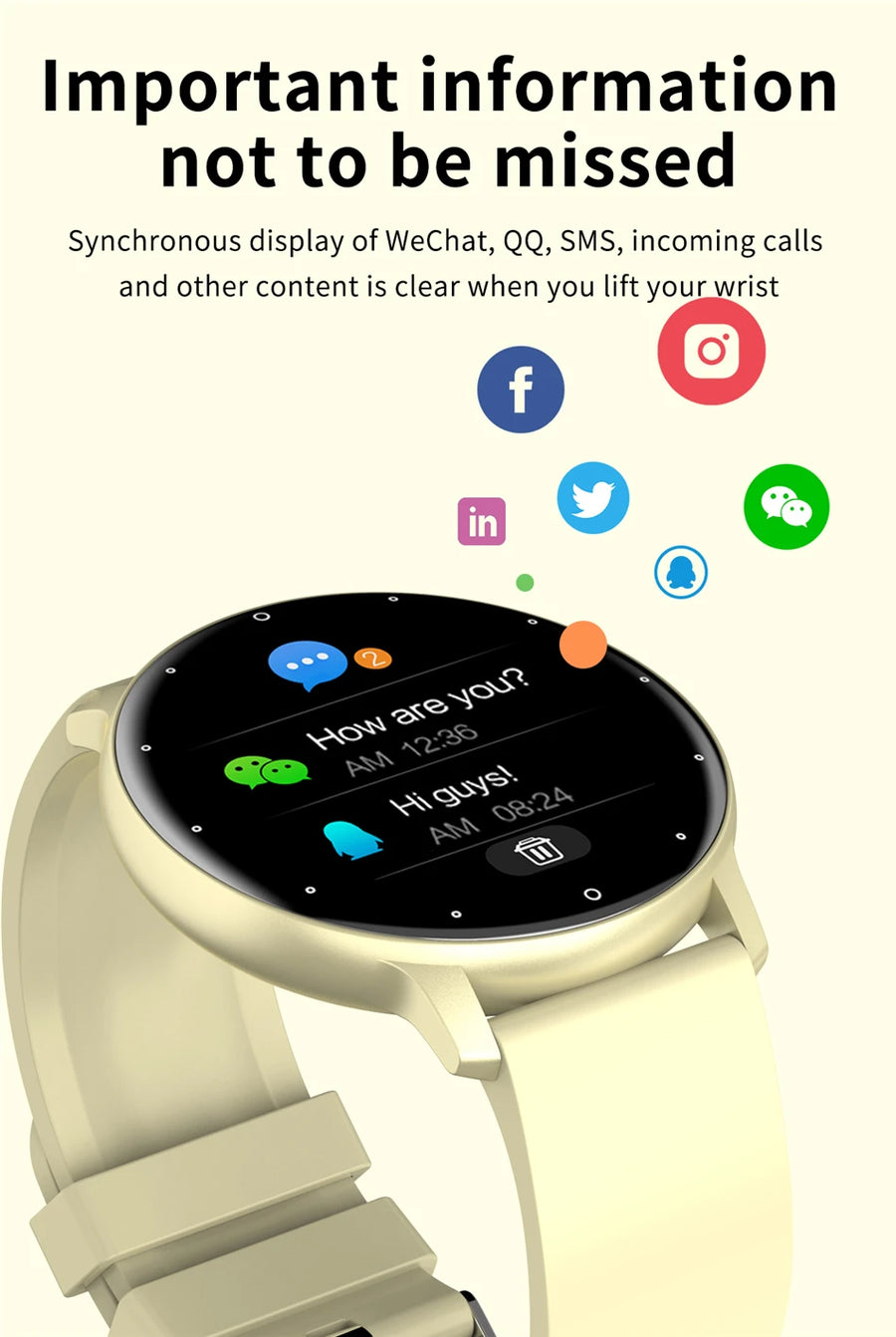 LIGE BW0223™ – Montre Connectée Sport; Santé Homme/Femme