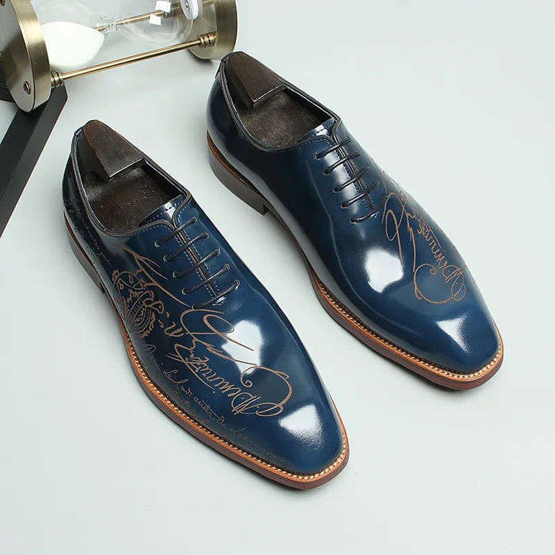 Fonleader Oxford – Men's Genuine Leather Engraved Shoes
