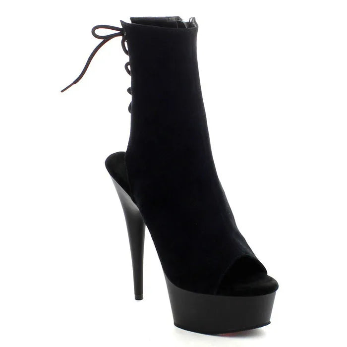 Chaussures été femme – Talon 15 cm, bout ouvert, lacets et design coloré