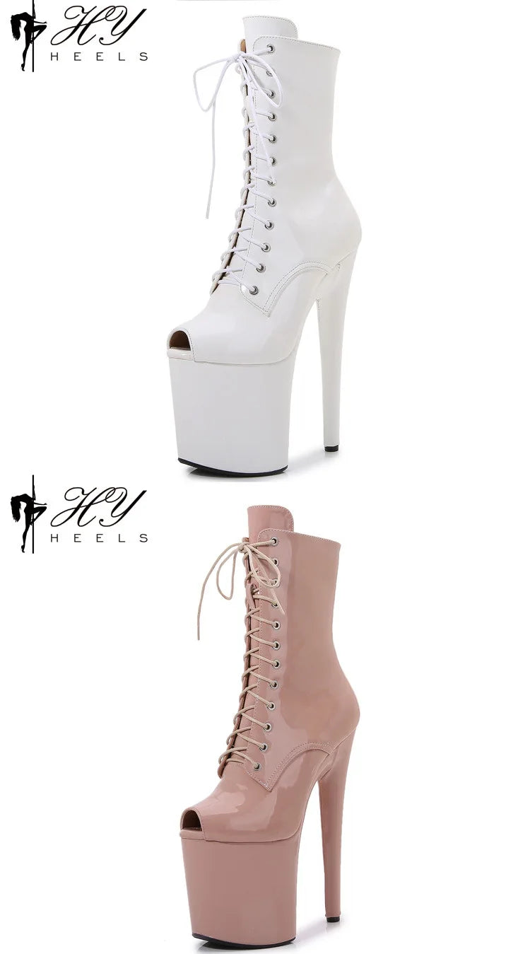 Boots d’été femme – Talon court, perforées et style Peep Toe