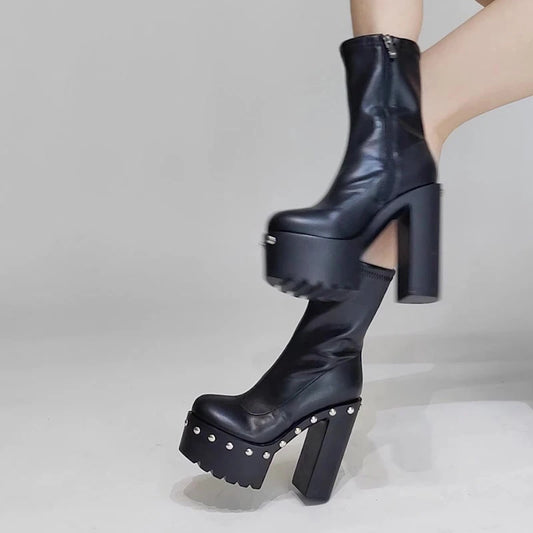 XSD V57 PowerEdge – Bottines Haute Couture à Talon Massif