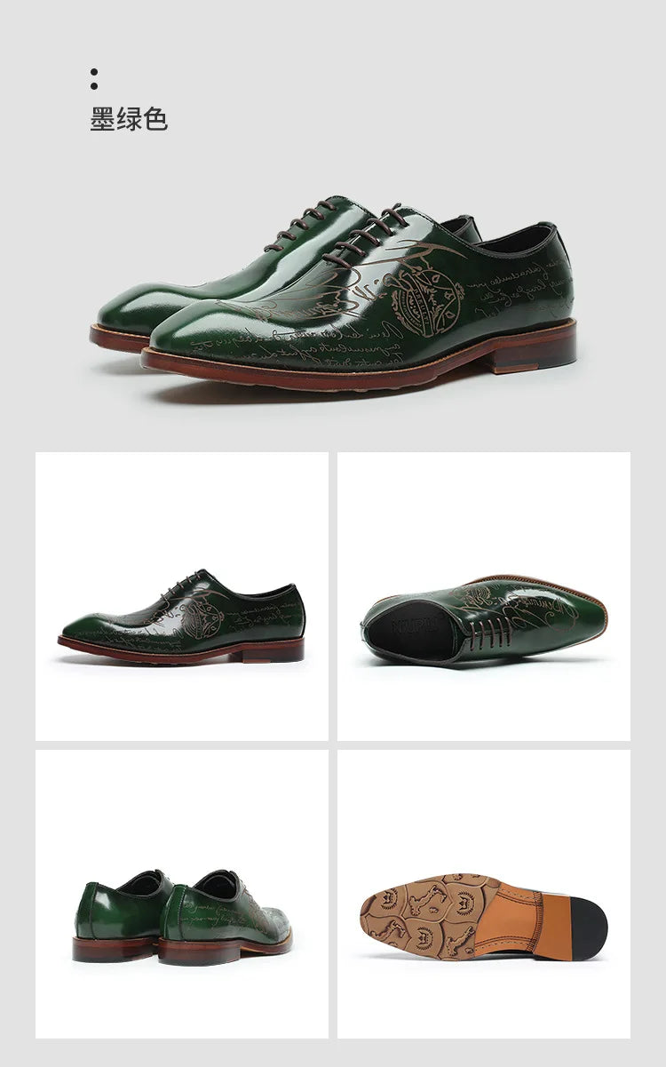 Fonleader Oxford – Men's Genuine Leather Engraved Shoes