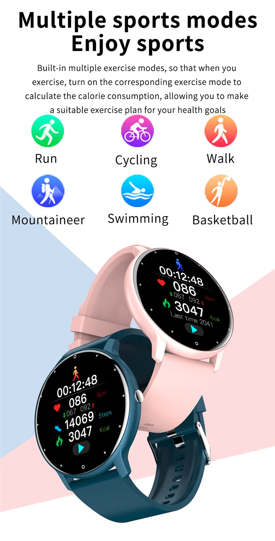 LIGE BW0223™ – Montre Connectée Sport; Santé Homme/Femme