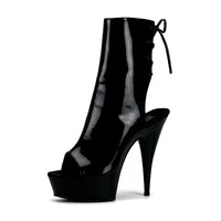 Chaussures été femme – Talon 15 cm, bout ouvert, lacets et design coloré