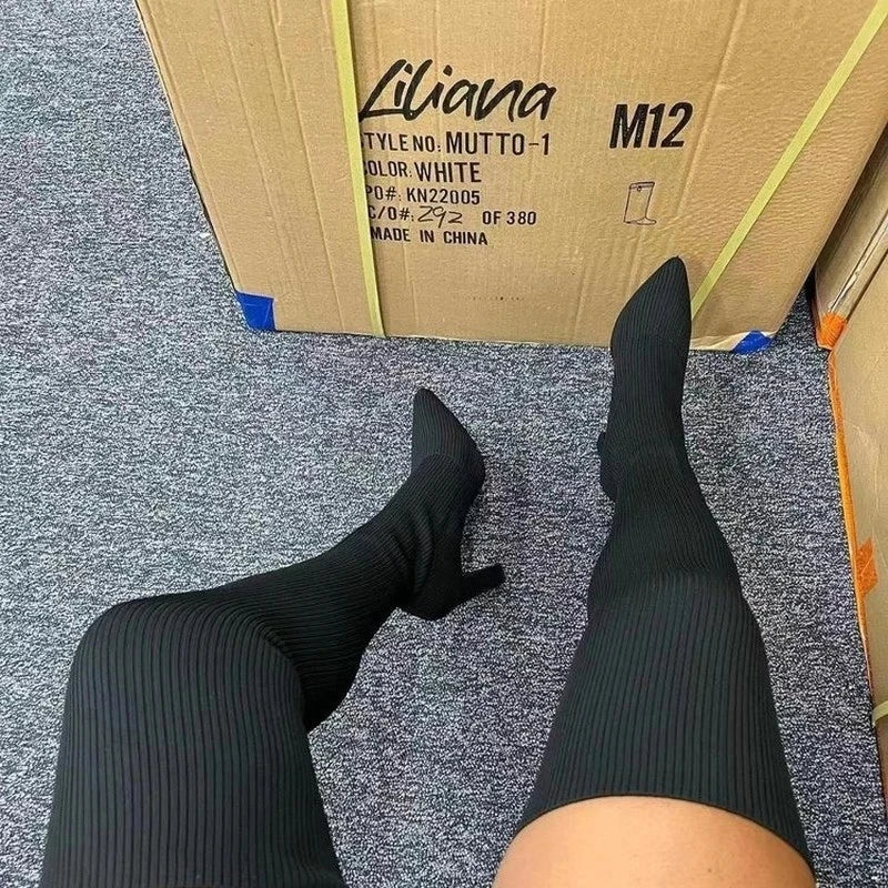 Bottes femme sexy automne-hiver – Talon haut, au-dessus du genou