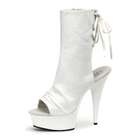Chaussures été femme – Talon 15 cm, bout ouvert, lacets et design coloré