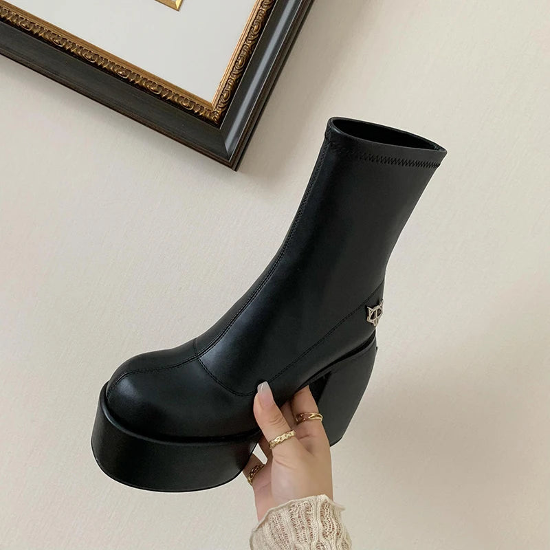Bottines designer femme – Talon 14 cm, stretch, look audacieux et sexy