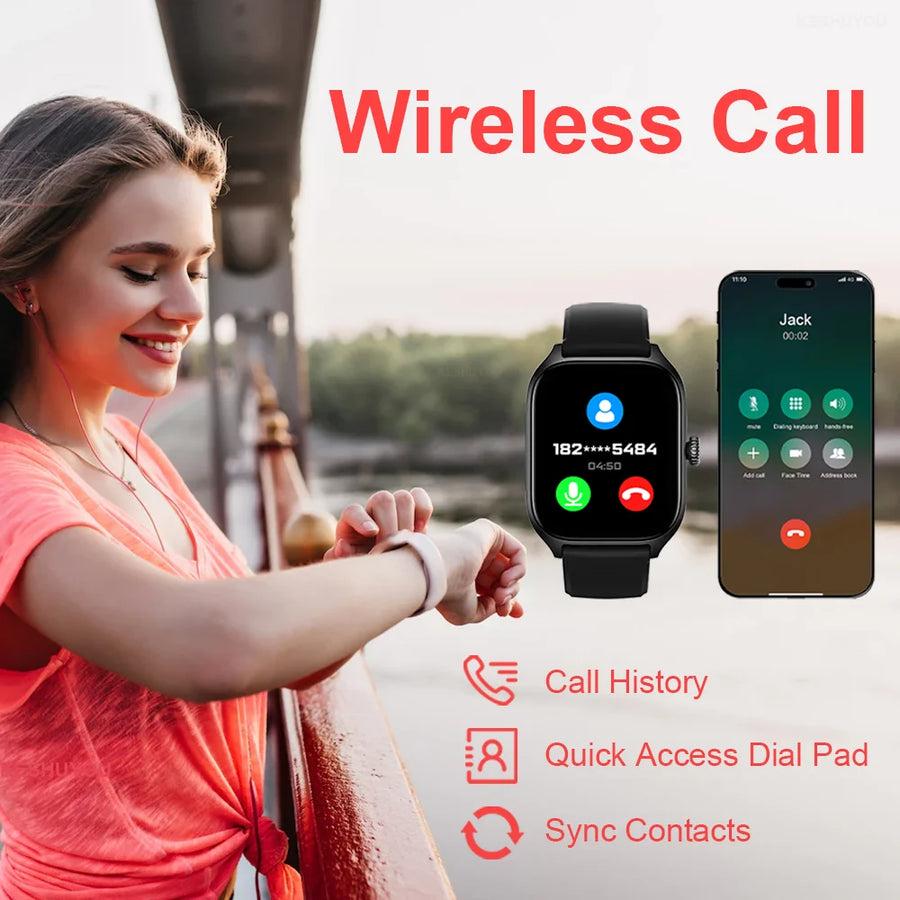 LAXASFIT™ 2.01’’ – Smartwatch Connectée Santé, Homme/Femme