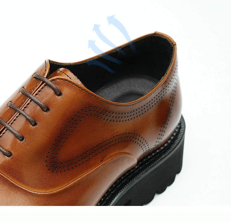 Oxford Classico – Men's Genuine Leather Shoes 4 cm British Elegance
