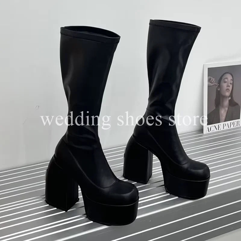 Bottes femme à talon 16 cm – Hautes, étanches et sexy