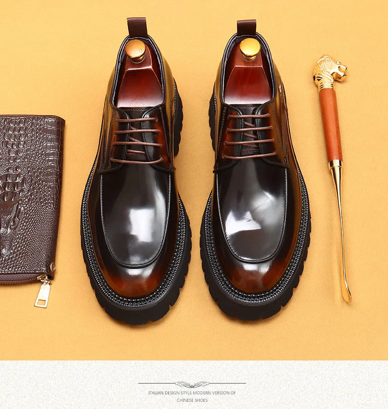 ASTON M. JAZZ – Men's Genuine Leather Oxford Shoes, Italian