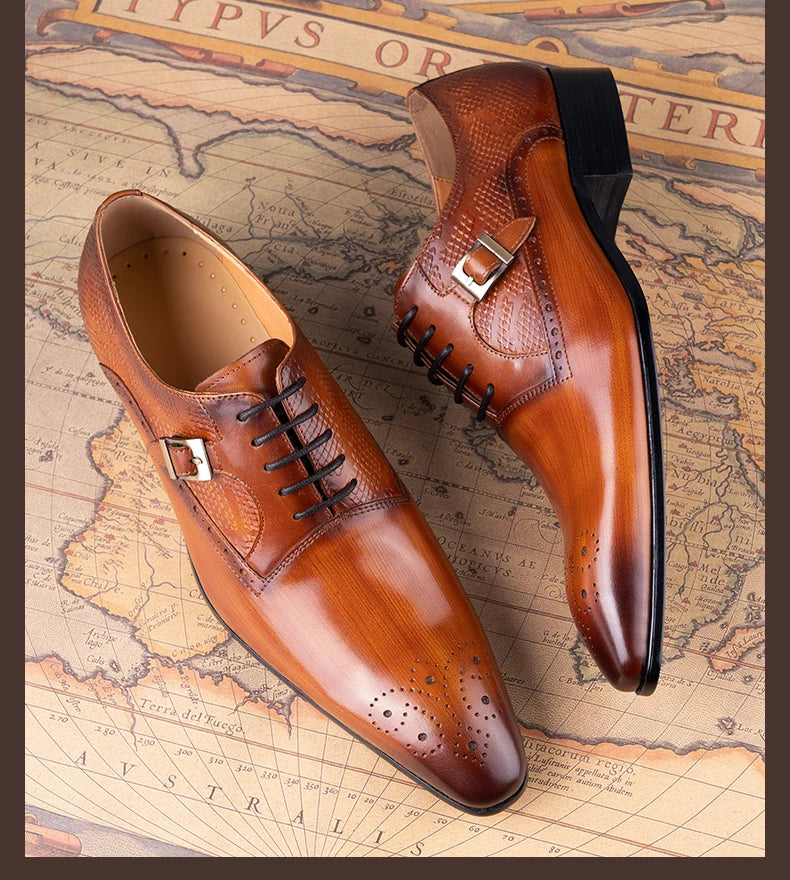 YAOLIDA Prestige Oxford – Men's Genuine Leather Wedding; Business Shoes