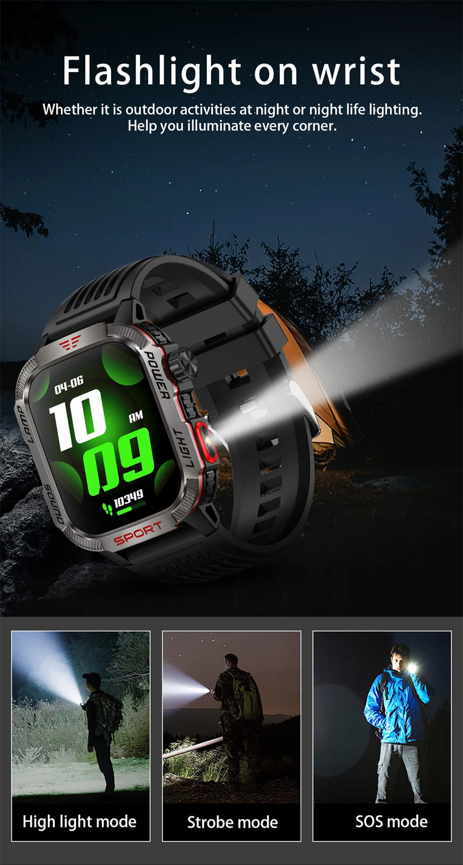 ChiBear Smartwatch Outdoor 2.01'' – Power & Adventure on the Wrist