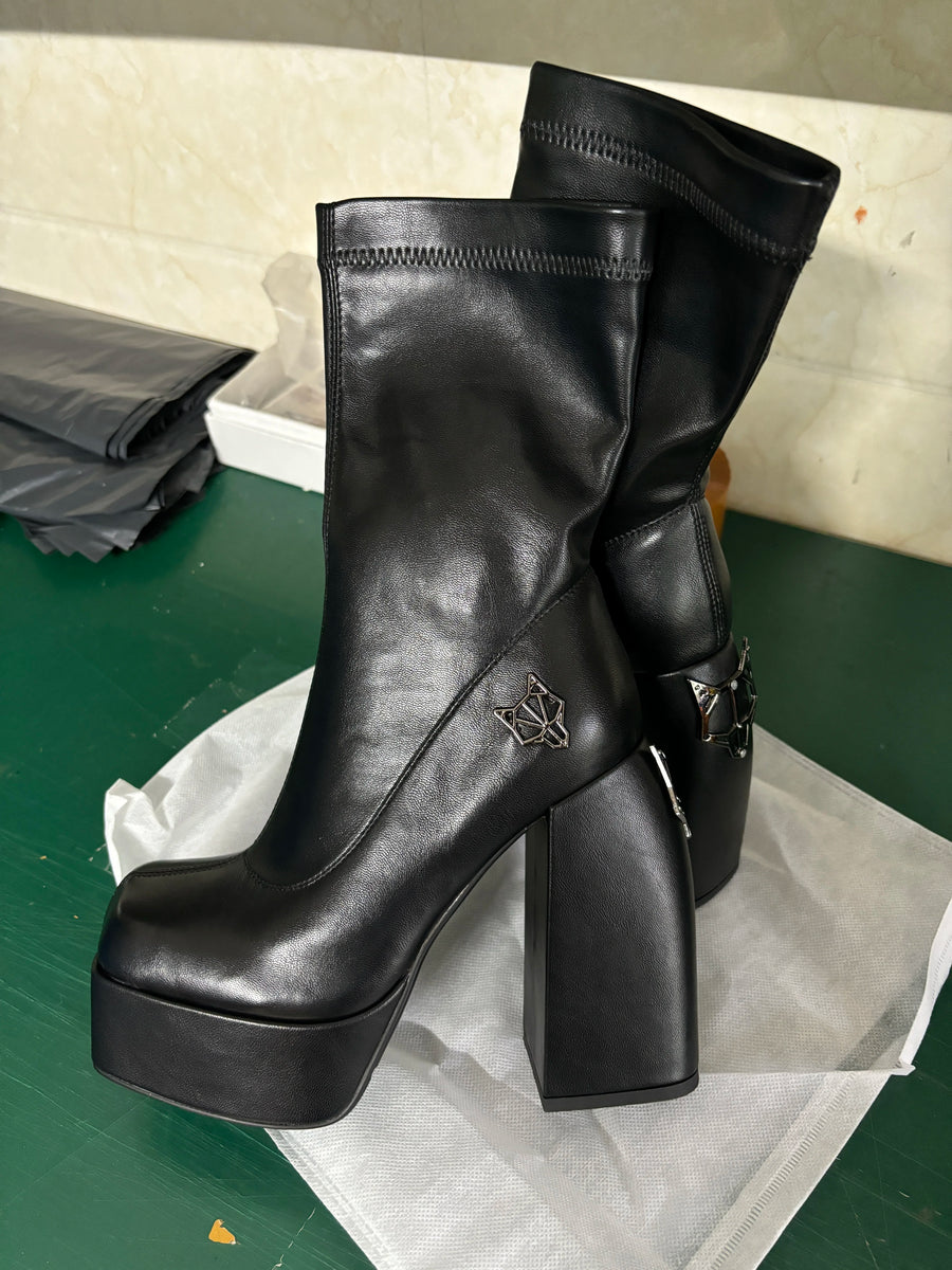 Bottines designer femme – Talon 14 cm, stretch, look audacieux et sexy