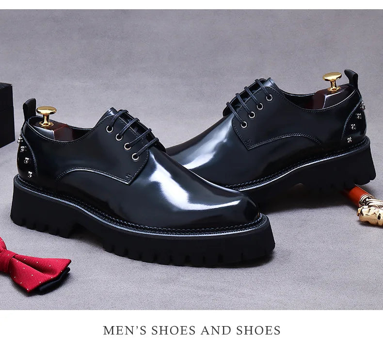 YETTIES Classic Derby – Men's Genuine Leather Shoes