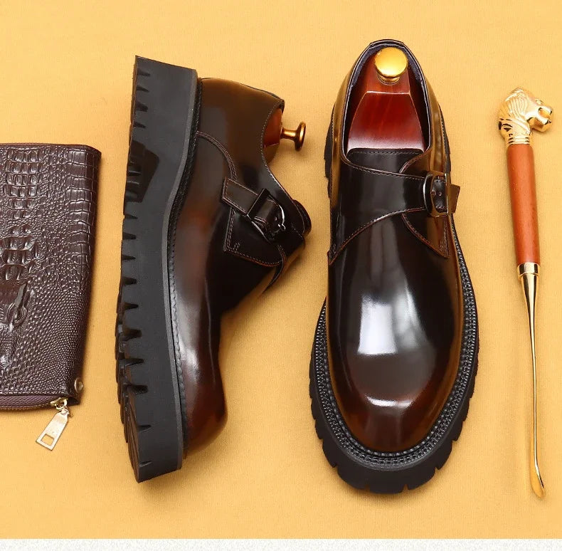 Luxury Italian Patent Leather Men's Oxford Shoes - Hand-Leather, Elegant & Comfortable Wedding & Business Shoes