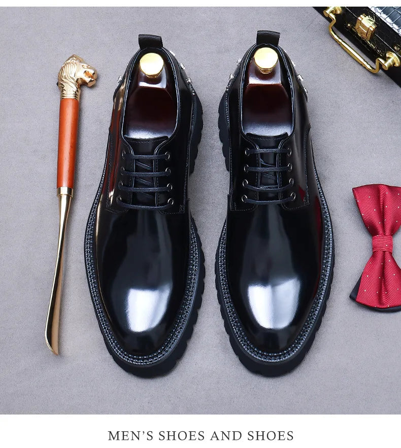 YETTIES Classic Derby – Men's Genuine Leather Shoes