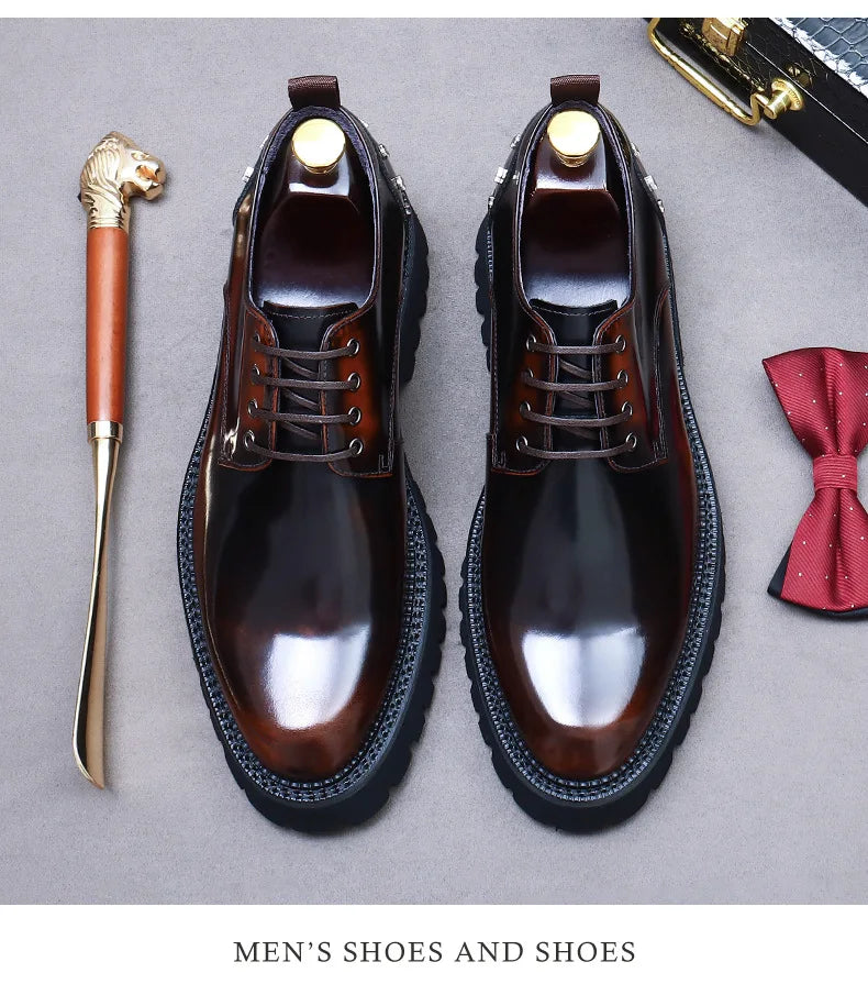 YETTIES Classic Derby – Men's Genuine Leather Shoes