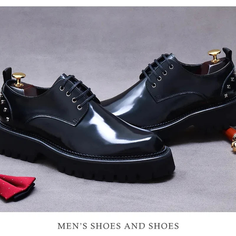 YETTIES Classic Derby – Men's Genuine Leather Shoes
