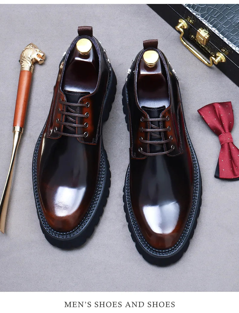 YETTIES Classic Derby – Men's Genuine Leather Shoes