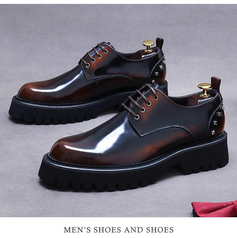 YETTIES Classic Derby – Men's Genuine Leather Shoes