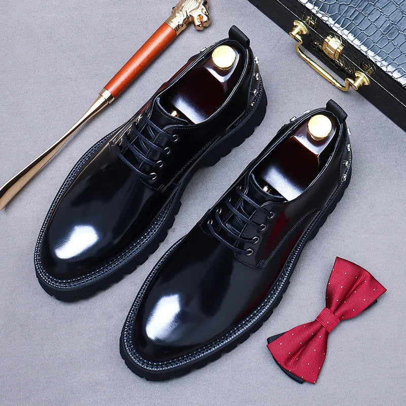 YETTIES Classic Derby – Men's Genuine Leather Shoes