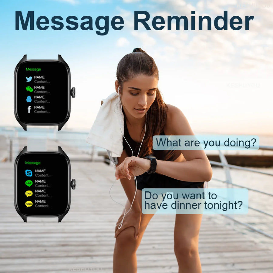 LAXASFIT™ 2.01’’ – Smartwatch Connectée Santé, Homme/Femme