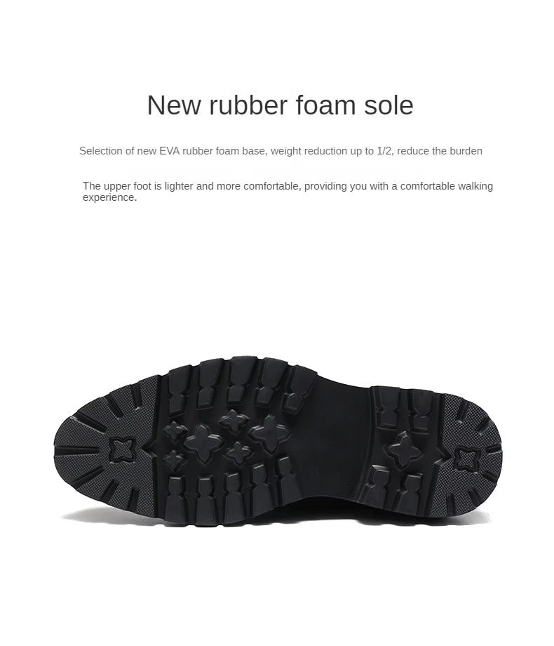Men's Spring & Autumn Shoes - Genuine Leather Oxford Shoes with Thick Sole, Business & Casual Elegance