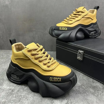 COZOK, Baskets pour hommes style designer 2025 – Sneakers à semelle épaisse confortables, mode décontractée automne/hiver, chaussures de sport tendance